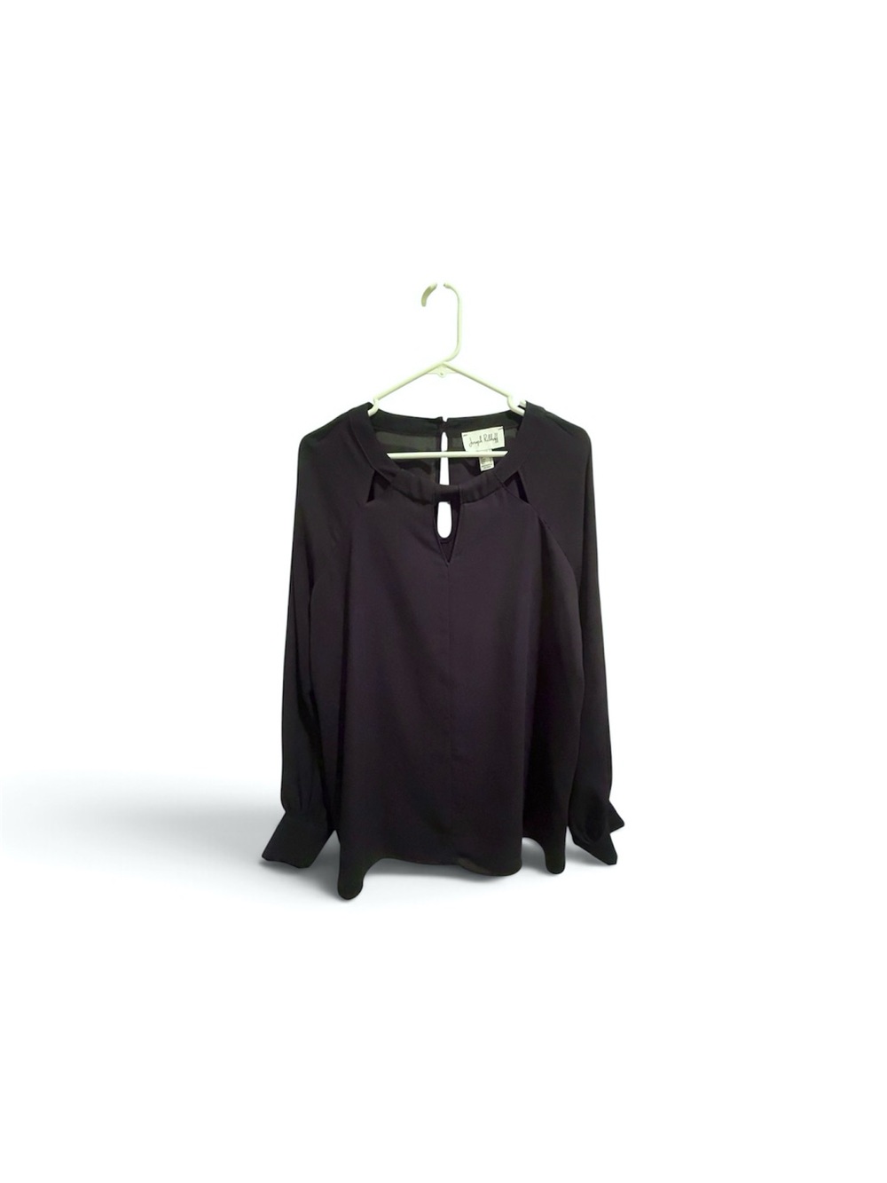 Joseph Ribkoff Navy Blouse Geometric Cutouts at Neckline Size 12
